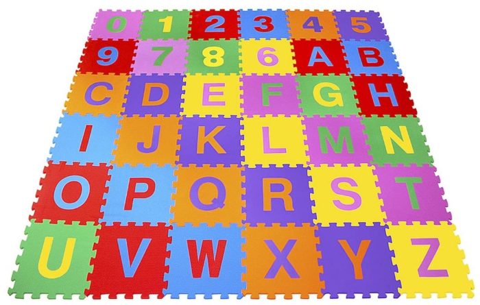 Eva puzzle piankowe litery i cyfry. 36sztuk (mix kolorów)