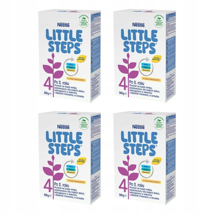 Nestle little steps 4 mleko modyfikowane o smaku waniliowym junior dla dzieci po 2. Roku 4x 500 g