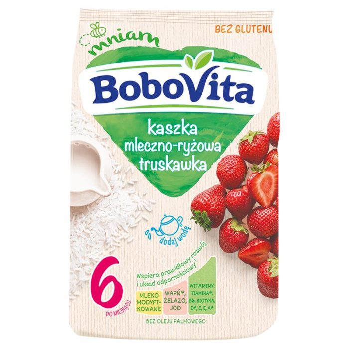 Bobovita kaszka mleczno-ryż truskawka. 230g - kd