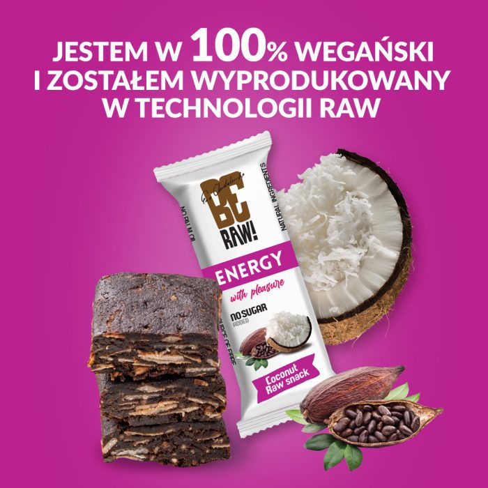 BeRAW Baton energy, kakao-kokos 10X40g