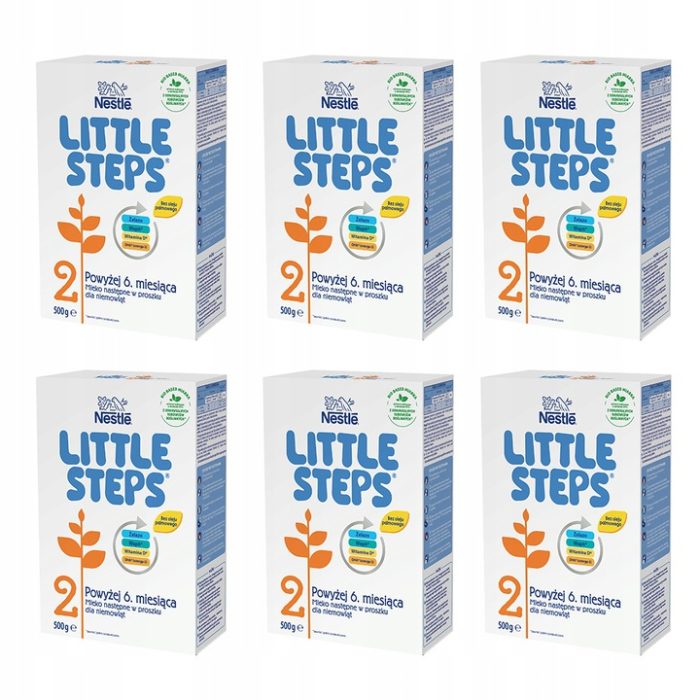 Nestle little steps 2 mleko następne dla niemowląt powyżej 6 miesiąca 6 x 500 g