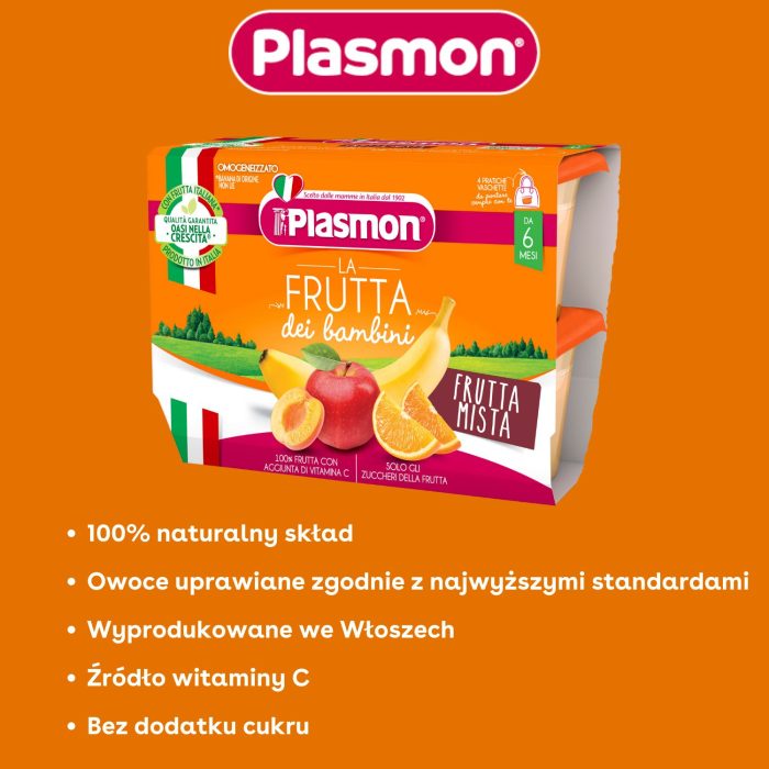 Plasmon deserek mix owoców (4x100g)x3 opakowania