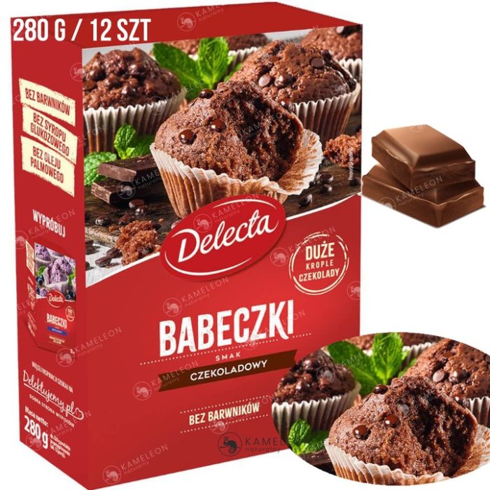 Delecta babeczki smak czekoladowy z czekoladą 280g