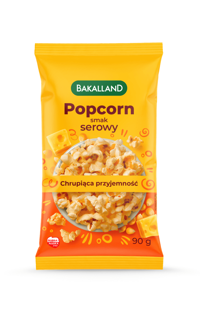 BAKALLAND Popcorn serowy, 90g