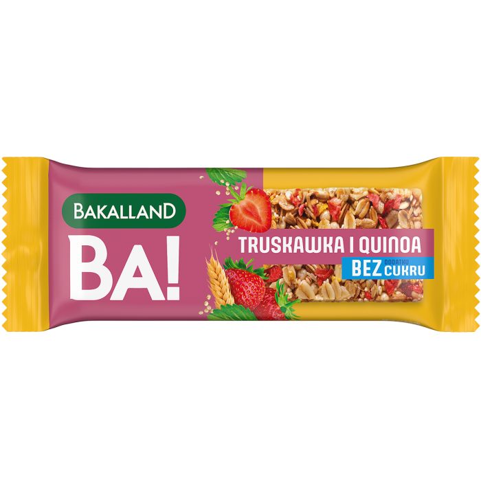 BAKALLAND BA! Baton Truskawka Quinoa, 30g-KD
