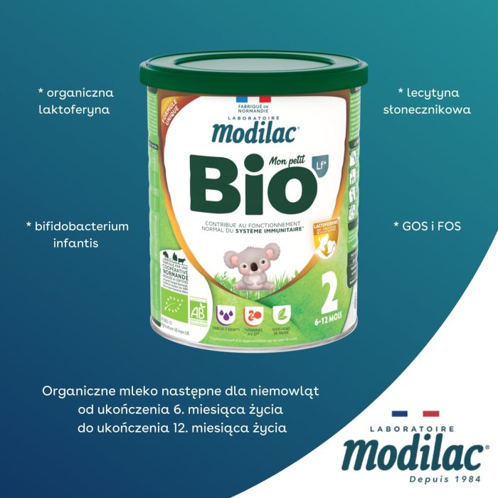 MODILAC BIO 2 Organiczne mleko następne po 6. miesiącu 800g