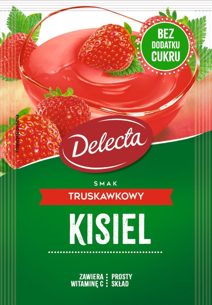 Delecta kisiel o smaku truskawkowym, 38g