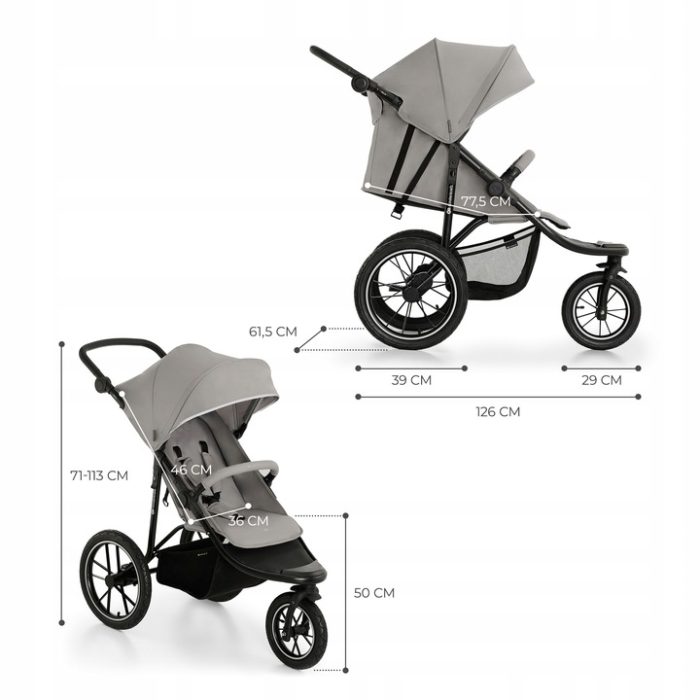 Kinderkraft wózek spacerowy helsi grey