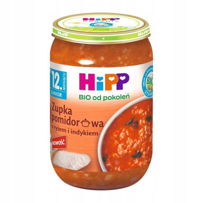 HIPP Zupa pomidorowa z ryżem i indykiem, 250g