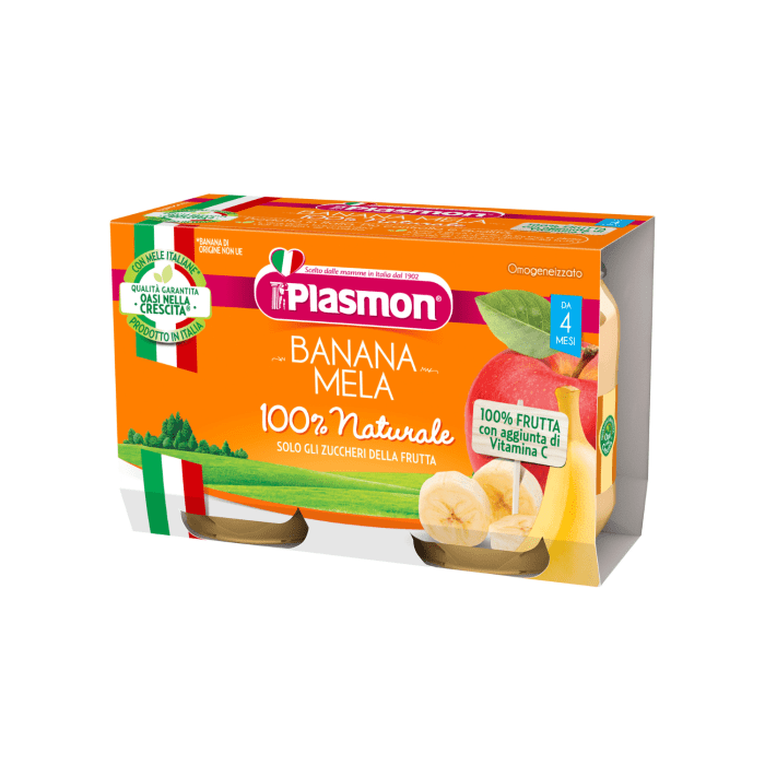 PLASMON Deserek Banan i jabłko 2x104g-KD