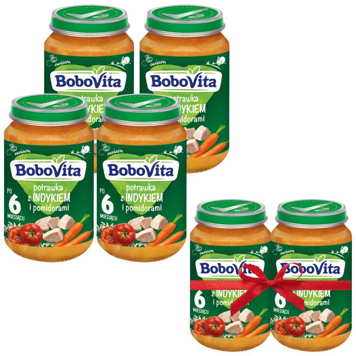 BoboVita Potrawka z indykiem i pomidorami po 6 miesiącu. 190g 4+2