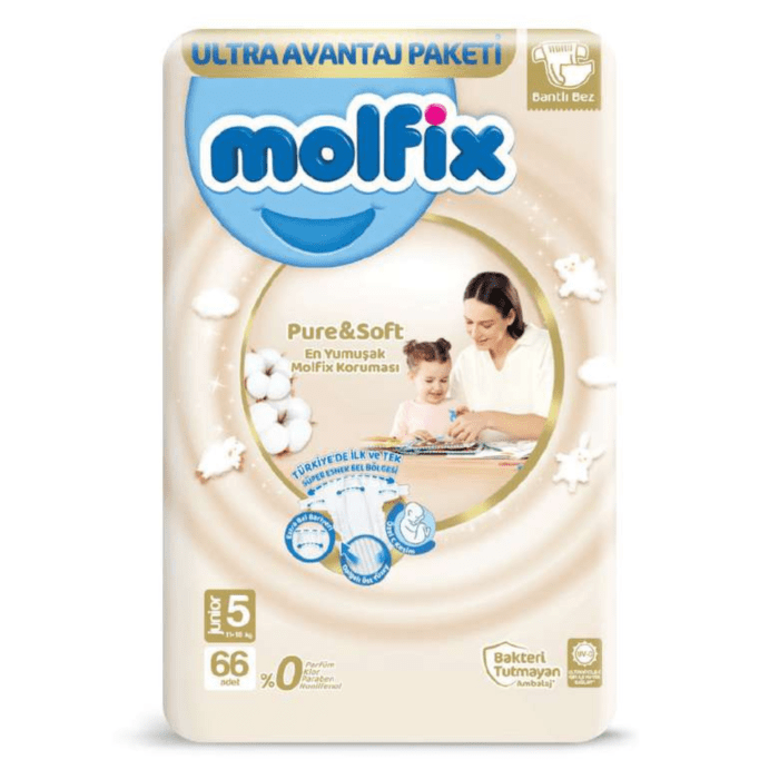 MOLFIX Pure&Soft Pieluszki JUNIOR 5 (11-18 kg) 66 szt.