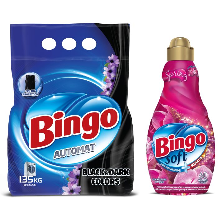 Bingo Zestaw z proszkiem do prania i płukania tkanin