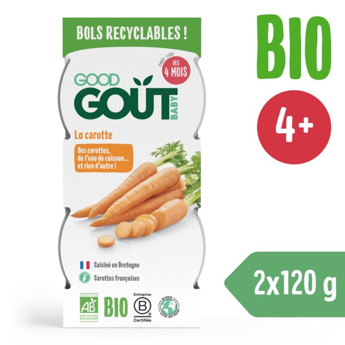 Good gout marchewkowe puree bio, 2x120g