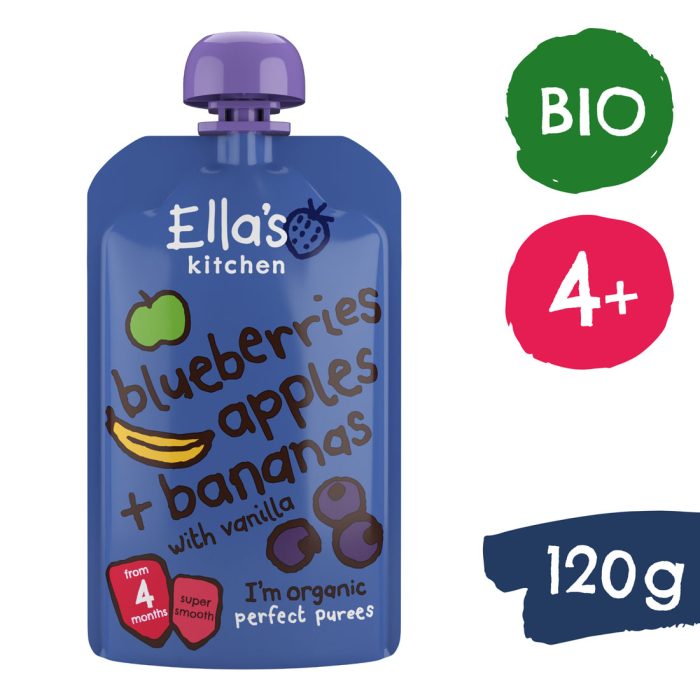 Ella's Kitchen Bio Jabłko, jagody i banan, 120g
