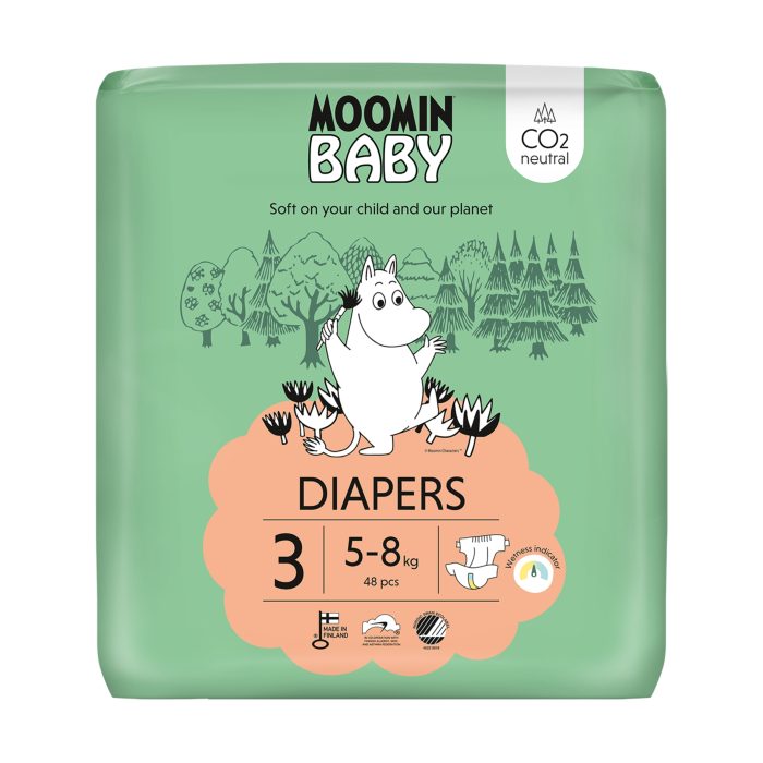 Moomin Baby pieluszki eko Diapers 3 48 szt. 5-8kg (wcześniej Muumi)