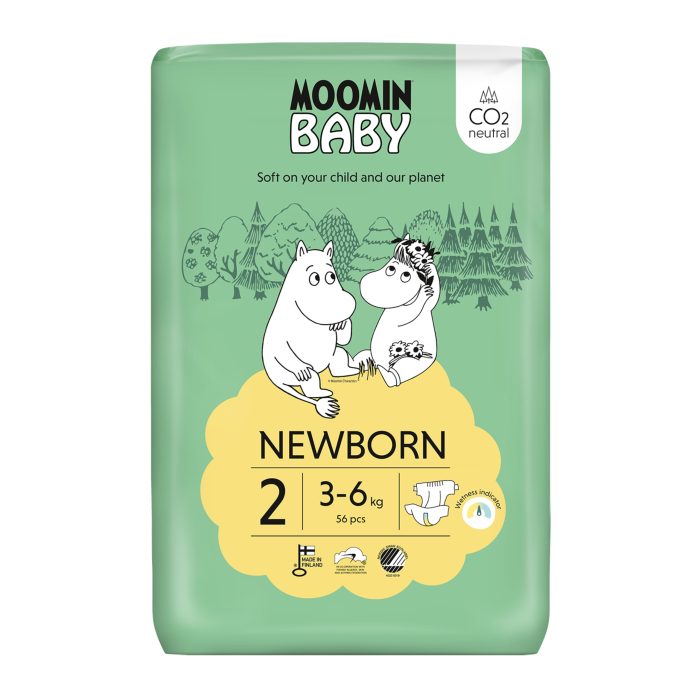 Moomin Baby pieluszki eko Newborn 2 56 szt. 3-6kg (wcześniej Muumi)