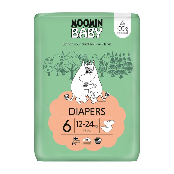 Moomin Baby pieluszki eko Diapers 6 34 szt. 12-24kg (wcześniej Muumi)