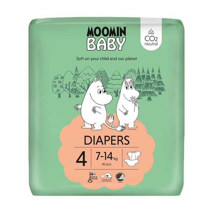 Moomin Baby pieluszki eko Diapers 4 42 szt. 7-14kg (wcześniej Muumi)