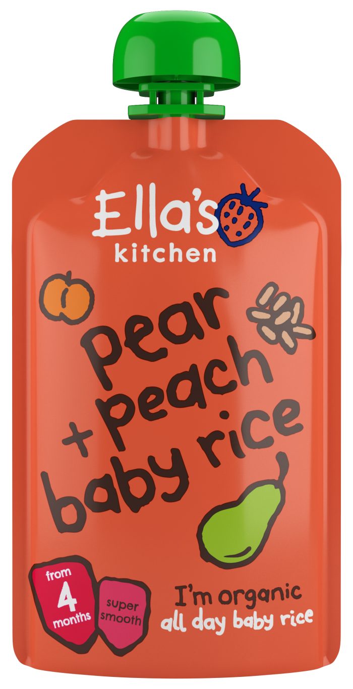 Ella's bio baby ryż, gruszka i brzoskw. (120g)-kd