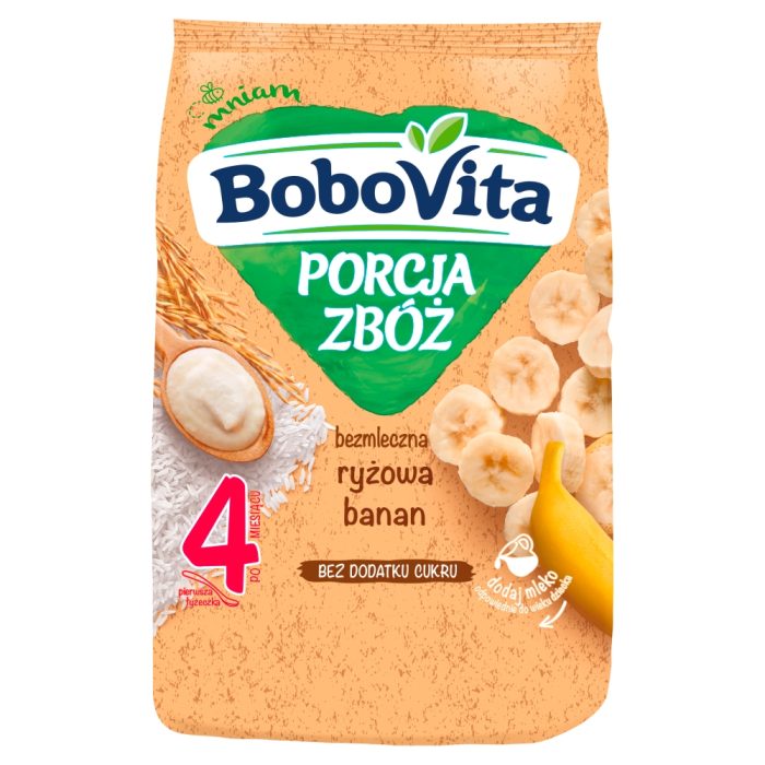 BOBOVITA Kaszka ryżowa banan bez cukru, 170g KD