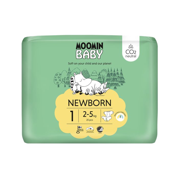 Moomin Baby pieluszki eko Newborn 1 25 szt. 2-5 kg (wcześniej Muumi)