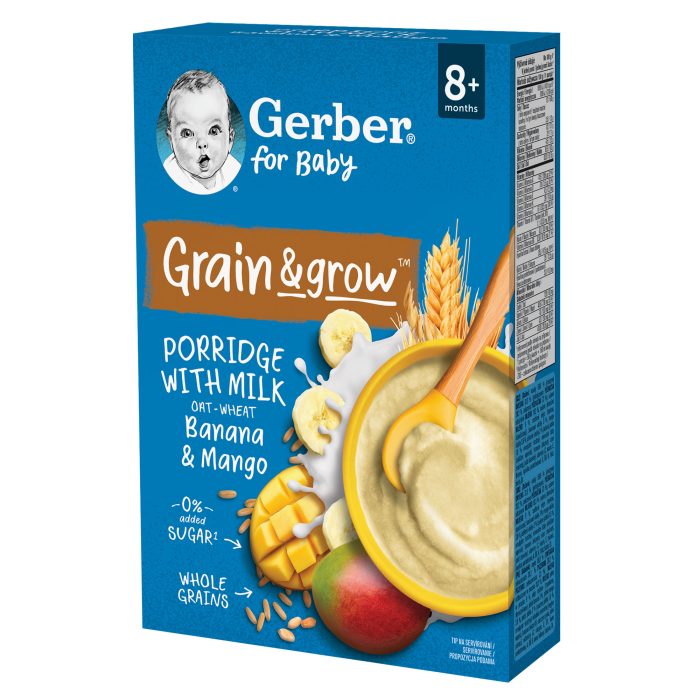 GERBER Grain& Grow Kaszka owsiano-pszenna mleczna Banan Mango 200g