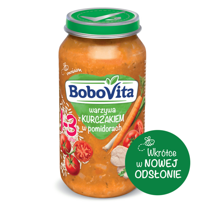 BOBOVITA Warzywa z kurczakiem w pomidorach, 250g